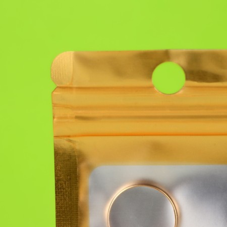 SIP-LOK package with a window, with Euroslot, gold, 5.5 x 9.5 cm-1