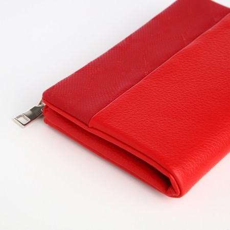 Women's wallet on magnet, red color-2