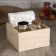 Square stand from pine, with 3 compartments, 15 × 15 × 8 cm