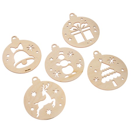 New Year's blanks for creativity "New Year! Balls with simple drawings ", 5 pcs-2