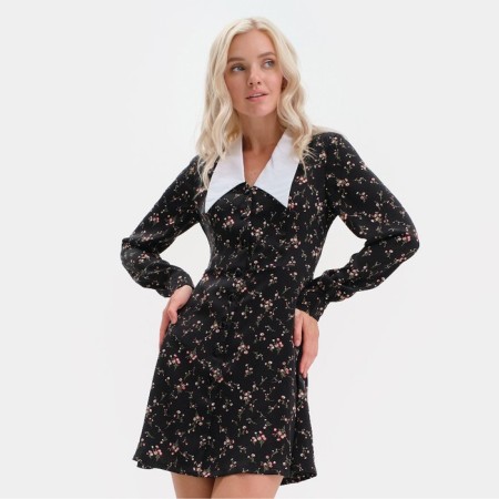 Women's dress with collar Mist p. 50, black