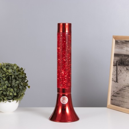 Lava-lamp "cylinder" 1x30W E14-R39 (sparkles) red 12x12x37cm