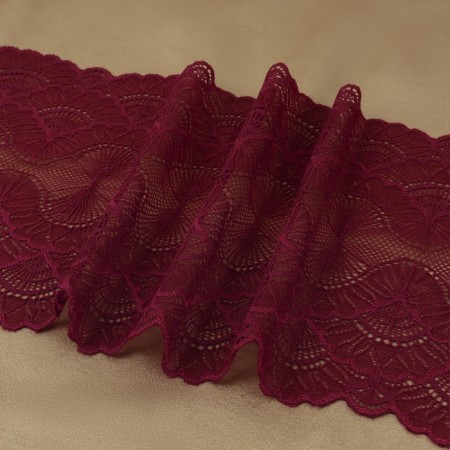 Lace elastic fabric, 180 mm × 2.7 ± 0.5 m, burgundy color-1