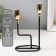 Summary Metal for 2 Candles "Pers" black with gold 12.7x5.8x20.5 cm