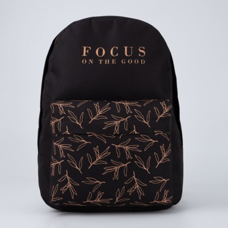 Backpack school youth focus on the good, 29x12x37 cm, lightning department, outer pocket, black color-4