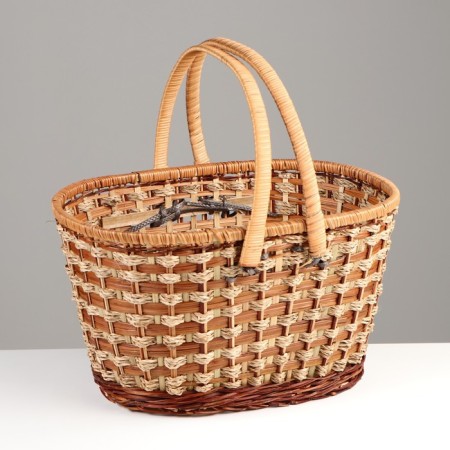 Basket wicker "picnic", without cover, 40x29x24/43 cm-11