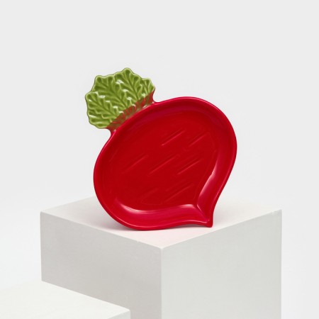 Ceramic “radish” plate, flat, red, 20 cm, 1 variety, Iran