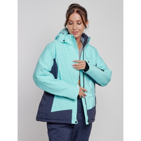 Ski jacket female winter, size 60, turquoise color-8