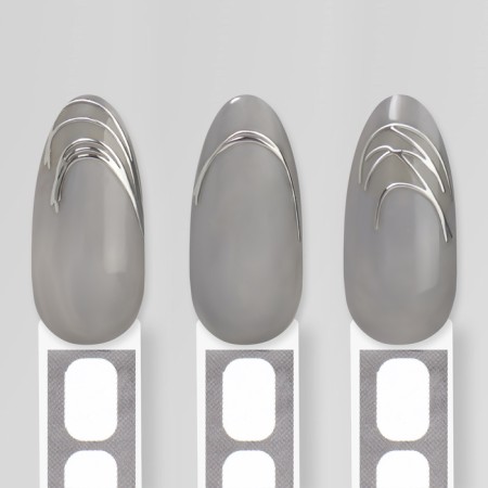 Nail stickers "shining lines", silver color-3