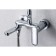 Bravat Opal shower column, with a bathtub mixer, rotary spout (upper shower of a square shape)