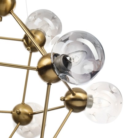 Chandelier "Molecule" 12he27 Brass 80x80x65-115 cm-7