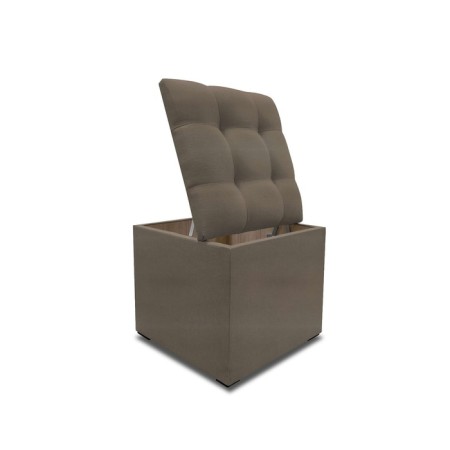 Puff with a lid and weight, 400 × 400 × 420 mm, eco -leather, Marvel Cocoa color-2