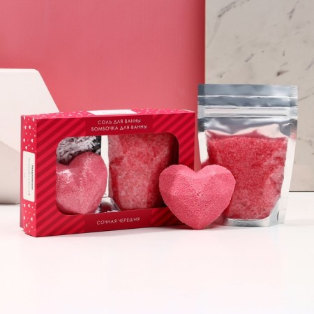 Gift set of cosmetics "Notification", bath salt 150 g and a bathtub bomb 80 g, pure happiness