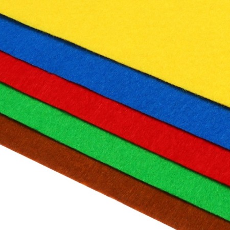 Color felt set, thickness 1 mm, A4 format, soft, 5 sheets, 5 colors, bright colors-3