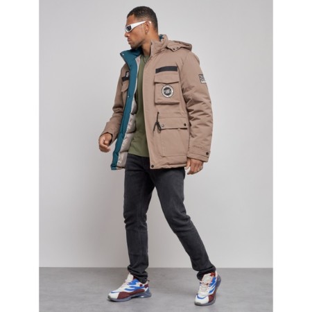 Winter male jacket, size 50, brown color-1