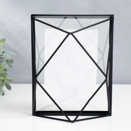 Photo frame Metal in 1 photo 10x15 cm "Loft. 3D Line" Black 20x15x6 cm-3