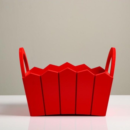 Kashpo wooden 27 × 18 × 19 cm "Maria", side pens, MDF, red-2