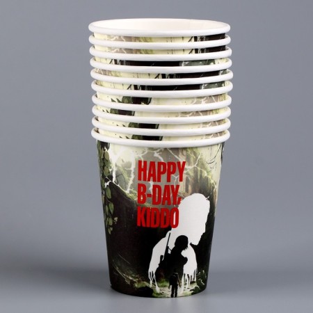 A one -time paper glass "Happy Birthday", a game, 250 ml-2
