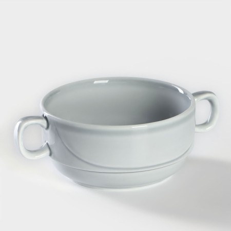 Boulevard porcelain cup "Watercolor", 380 ml, light-gray color-1
