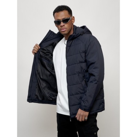Male spring jacket, size 48, dark blue color-8