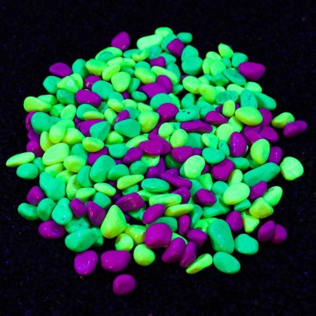 Decorative pebbles, fluorescent mix: lemon, green, purple, 800 g, fr. 8-12 mm-4