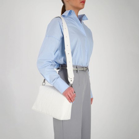 Female bag over the shoulder Textura, medium size, white color-7