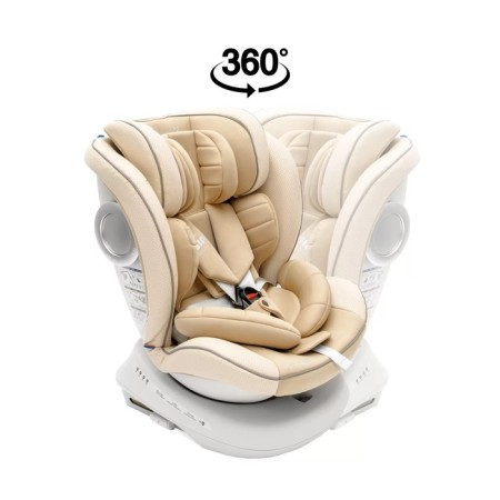 AMAROBABY Champion, ISOFIX fastening, class D, group 0+/1/2/3 (0-36 kg), beige color, beige-3