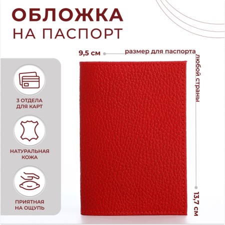 Cover for passport, red color