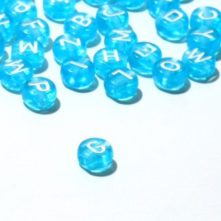 Acrylic bead "English letters" mix, 7 × 4 mm, set 10 g, color transparent-1