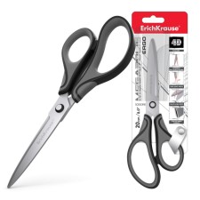 Scissors Erichkrause Megapolis Ergo, 20 cm, in blister, gray-black