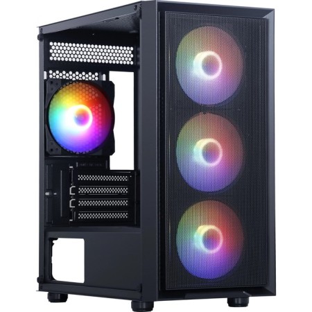 The ACCORD M203 case is black without BP ATX 2xusb2.0 1xusb3.0 1xusb3.1 Audio Bott PSU-1