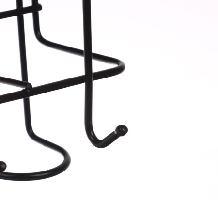 Nasten umbrella stand, with hooks, metal, 7 × 12 × 26 cm, black-3