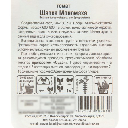 Seed Tomat "Monomakh cap", mid -season, 20 pcs-2