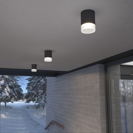 Ceiling lamp (SPOT) Elektrostandard, Light LED 15 W, 108x108x148 mm, IP54, Black Color Black-1