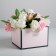 Gift box for flowers with PVC lid, packaging, “Happiness in every moment”, 17 x 12 x 17 cm