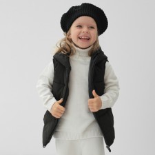 Children's ’width minku, black color, height 104 cm