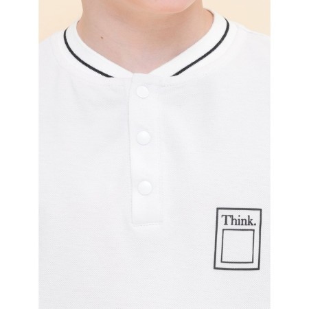 Henley T -shirt for Pelican boy, height 134 cm, milk color-3
