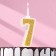 Candle for Cake "Super Blood", 10.4 cm, number "7", gold sparkle