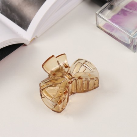 Hair crab "Florian" (set of 3 pcs) bow, 6 and 4 cm, light brown-1