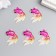 Decor for creativity plastic "Pink fish with a red-yellow tail" with gold 2.5x3 cm