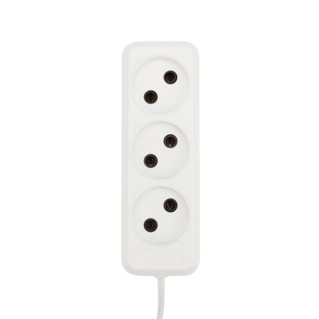 Extension cord 3 nests, 7m, 2x0.75mm², b/s, white rexant