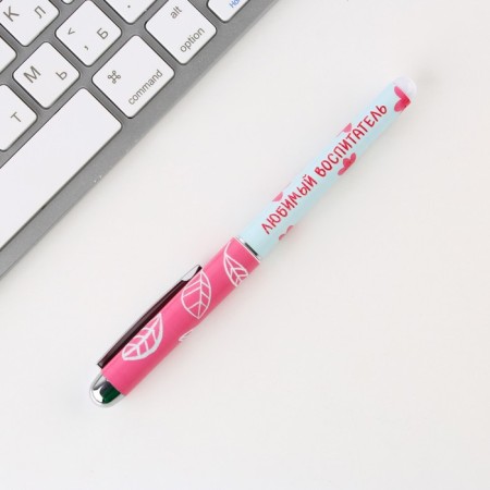 Pen in the postcard "The best educator", ball, blue paste, 1.0 mm-1