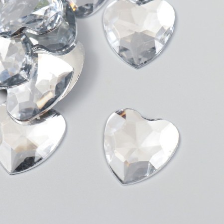 Decor for creativity Plastic "Rhubates heart. Transparent" set of 30 pcs 2.5x2.5 cm