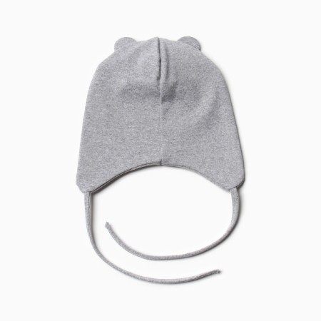 Hat double for girls, color gray melange, size 42-46-2