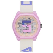 Watch of wrist D-4.6 cm, waterproof, silicone strap, pink dial