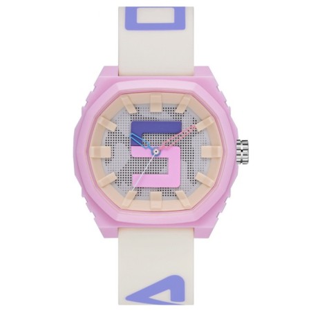 Watch of wrist D-4.6 cm, waterproof, silicone strap, pink dial