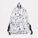 Youth backpack from lightning textiles, external pocket, penalty, white color
