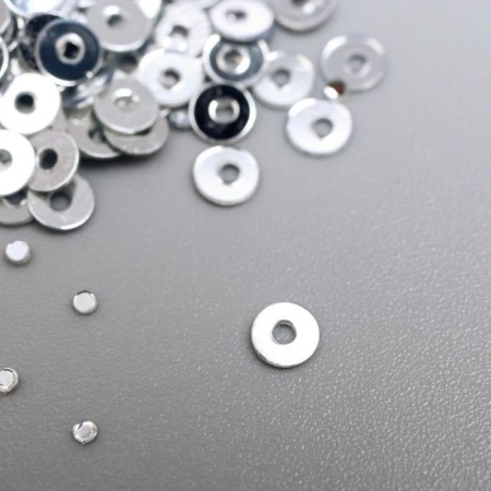 Sequins "Zlatka" 3 mm, 10 g, silver