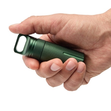 Waterproof keychain container for little things, olive, 11 cm