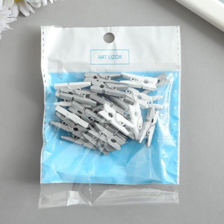 Decor for creativity wood "clothespin" mix set 20 pcs 2.5x0.7x0.3 cm-2